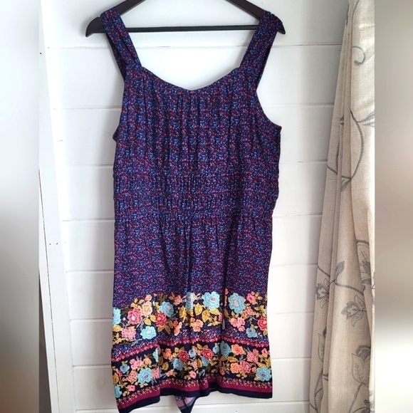 Maurice Floral Smoked Romper Size 2X - Picture 3 of 7